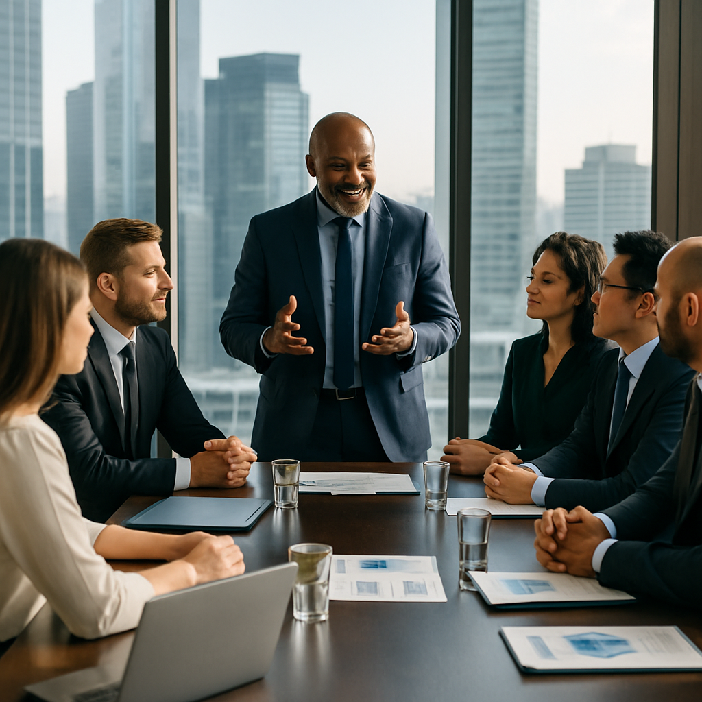 A.I. investor discussion in tech workspace